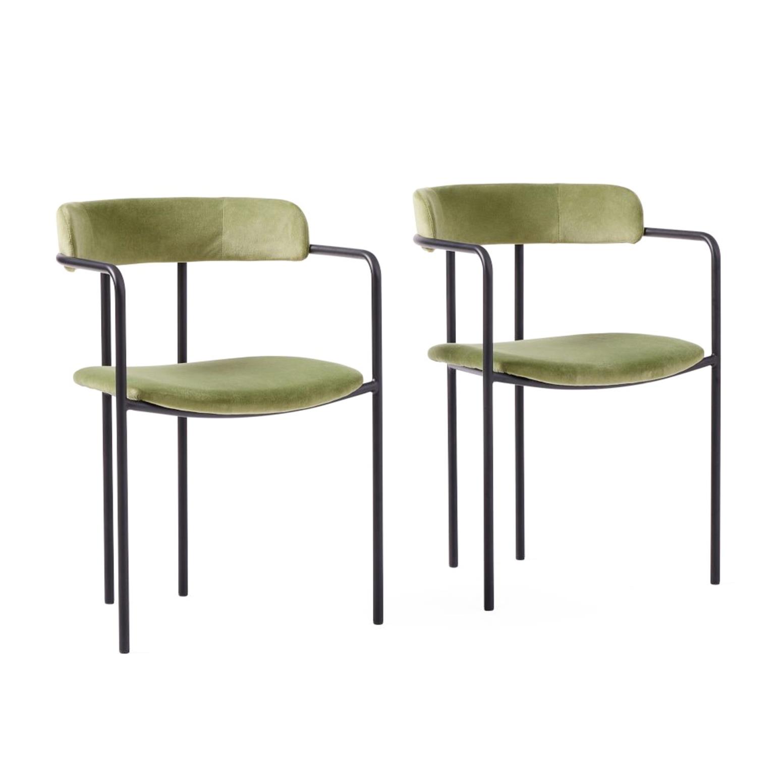 West Elm Lenox Dining Chair Set Of 2 Deluxe Velvet